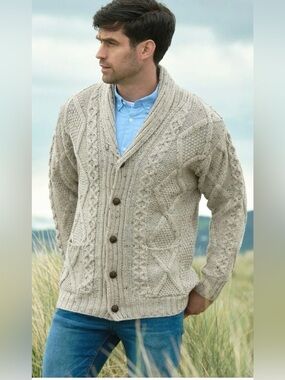 Aran Crafts 100% Merino Wool-Made in Ireland-Men’s Large